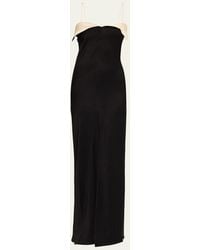 Nanushka - Nelma Two-Tone Foldover Gown - Lyst