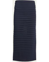Alaïa - Stretch Panelled Ribbed Knit Midi Pencil Skirt - Lyst