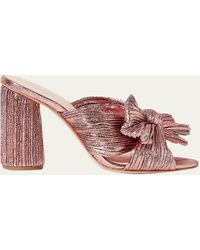 Loeffler Randall - Penny Pleated Metallic Slide Sandals - Lyst
