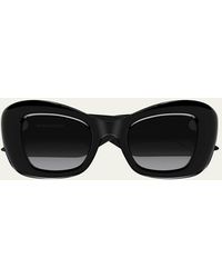 Alexander McQueen - Chunky Logo Acetate Cat-eye Sunglasses - Lyst