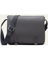 Loewe - Grained Leather Military Messenger Bag - Lyst
