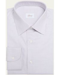 Brioni - Cotton Micro-check Dress Shirt - Lyst
