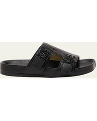 Loewe - Ease Leather Dual-buckle Slide Sandals - Lyst