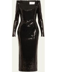 Alex Perry - Sequined Curved Portrait Midi Dress - Lyst
