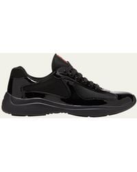 Prada - America's Cup Patent Leather Patchwork Sneakers - Lyst