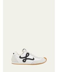 Loewe - Flow Runner Suede And Leather Sneakers - Lyst