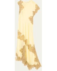 A.L.C. - Alessia Satin And Lace Maxi Dress - Lyst