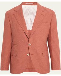 Brunello Cucinelli - Wool, Cotton And Silk Two-Button Blazer - Lyst