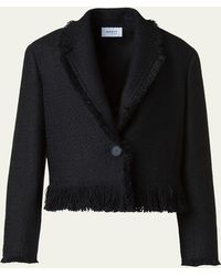Akris Punto - Fringed Boucle Tweed Crop Jacket - Lyst