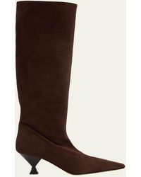 MARIA LUCA - Noa Suede Knee-High Boots - Lyst