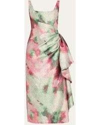 Lela Rose - Florence Scoop-Neck Midi Sheath Dress - Lyst