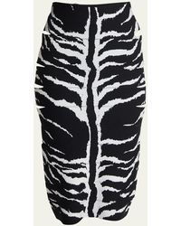 Alaïa - Zebra-print Pencil Skirt With Cutout Detail - Lyst