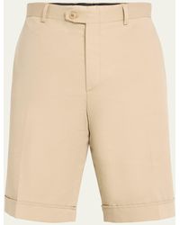 Brioni - Cotton Gabardine Flat-front Shorts - Lyst