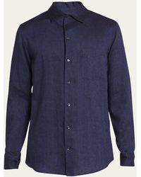 Agnona - Linen Casual Button-down Shirt With Pocket - Lyst
