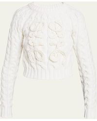 Loewe - Fisherman Cable-knit Sweater With Anagram Detail - Lyst