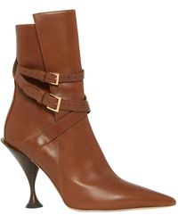 Burberry Hadfield Pedestal-heel Leather Boots - Natural