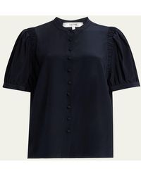 FRAME - The Silk Gathered Top - Lyst