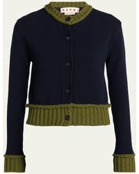 Marni - Wool-Blend Contrast-Trim Cardigan - Lyst