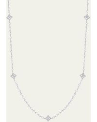 64 Facets - 18k White Gold Necklace With Blossom Diamond Stations - Lyst