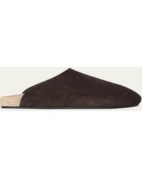 The Row - Hudson Suede Slide Mules - Lyst