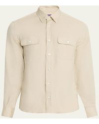 Ralph Lauren - Silk And Linen Button-Down Shirt - Lyst