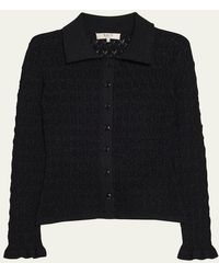 Sea - Ruby Long-Sleeve Pointelle Knit Cardigan - Lyst