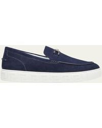 Versace - Medusa Coin Suede Hybrid Loafers - Lyst