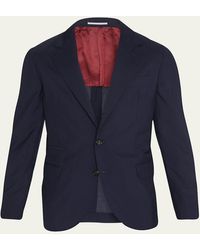 Brunello Cucinelli - Super 150S Lightweight Wool And Silk Blazer - Lyst