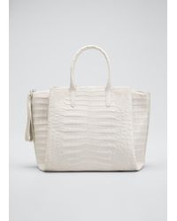 soft stirrup light pink crocodile shoulder bag