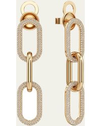 Bhansali - Connect Collection Three-link Pave Diamond Earrings In 18k Yellow Gold - Lyst