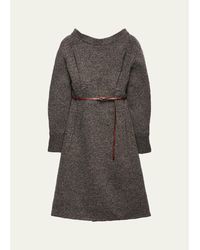 Prada - Seamed High-Neck Wool Sweater Dress - Lyst