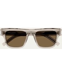 Saint Laurent - Sl 469 Acetate Rectangle Sunglasses - Lyst