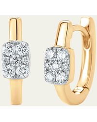 Sara Weinstock - 18k Yellow Gold Unity Reverie Diamond Cushion Huggie Earrings - Lyst