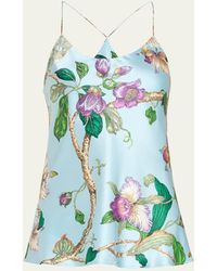 Olivia Von Halle - Bella Floral-print Silk Camisole Pajama Set - Lyst