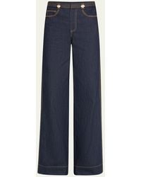 Cinq À Sept - Bev Wide-Leg Denim Pants - Lyst
