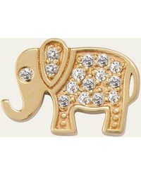 Sydney Evan - 14k Gold And Diamond Pave Elephant Single Stud Earring - Lyst