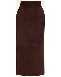 KHAITE - Lambskin Leather Pencil Skirt - Lyst