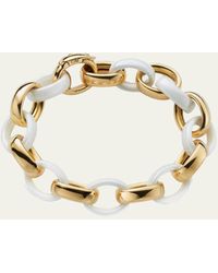 Monica Rich Kosann - Yellow Gold & White Ceramic Link Bracelet - Lyst