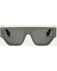 Fendi - O'lock Nylon Rectangle Sunglasses - Lyst