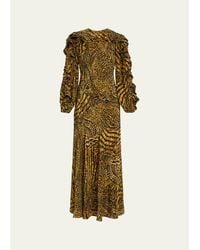 Ulla Johnson - Sabrina Long-Sleeve Silk Maxi Dress - Lyst