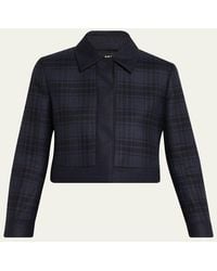 Akris - Lewitt Check Wool Double-Face Crop Jacket - Lyst