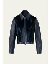 Akris - Sady Lamb Shearling Paneled Short Leather Jacket - Lyst