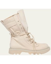 JW Anderson - Suede Lace-Up Combat Boots - Lyst