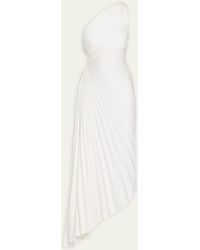 A.L.C. - Delfina Pleated Long Asymmetric One-shoulder Dress - Lyst