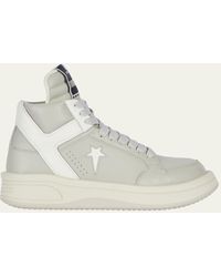 Rick Owens - X Converse Turbowpn Leather High-Top Sneakers - Lyst