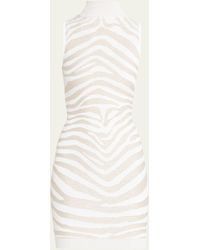 Balmain - Golden Zebra Printed Knit Mini Dress - Lyst