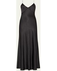 MILLY - Addie Cutout Hammered Satin Cami Maxi Dress - Lyst