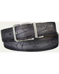 Berluti - Reversible Scripted Leather Belt - Lyst