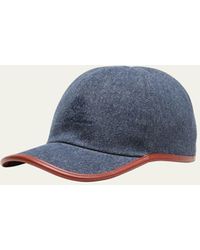 Loro Piana - Denim And Leather My Baseball Hat - Lyst