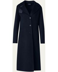 Akris - Leather Collar Cashmere Coat - Lyst